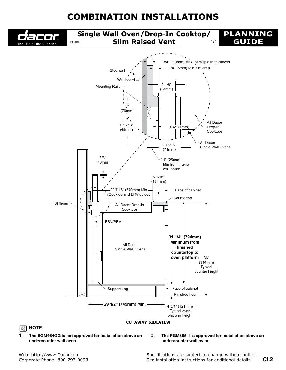 Dacor SGM464GG User Manual | 1 page