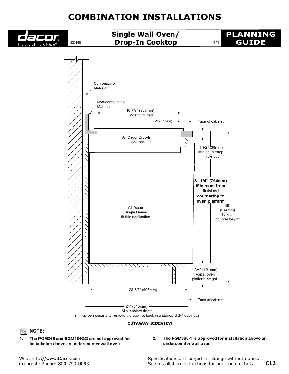 Dacor PGM365 User Manual | 1 page