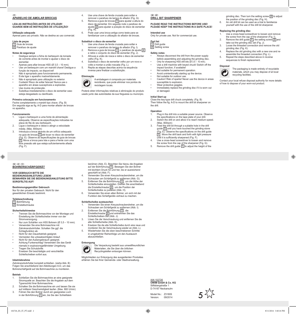 Powerfix Z31809 User Manual | Page 2 / 2