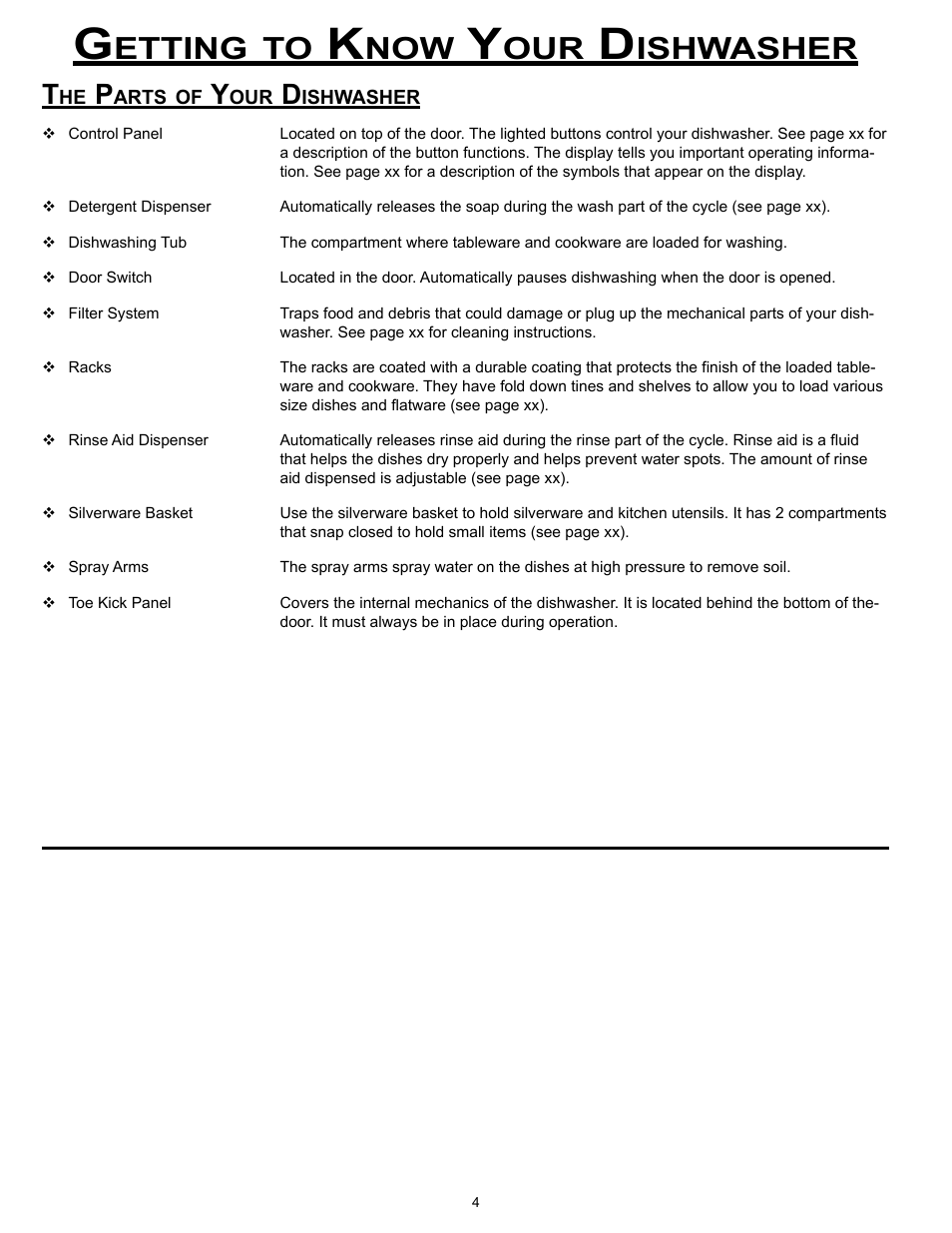 Etting, Ishwasher | Dacor MDW24S User Manual | Page 6 / 29