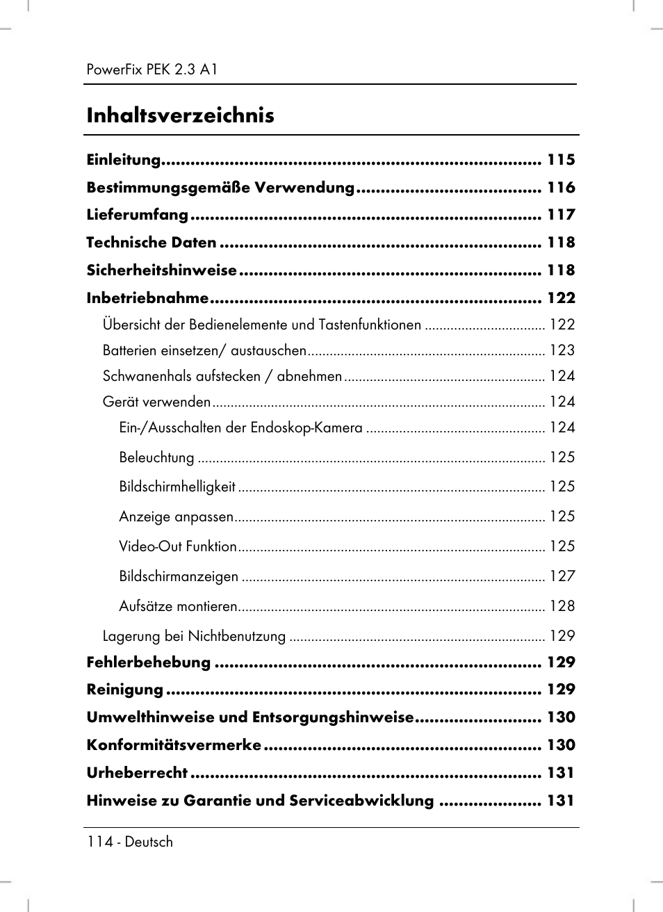 Powerfix PEK 2.3 A1 User Manual | Page 116 / 136