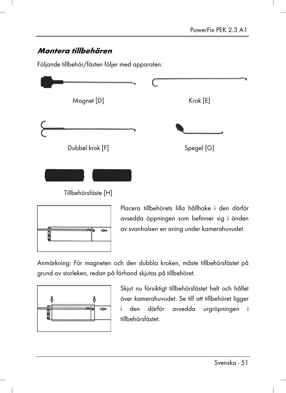 Montera tillbehören | Powerfix PEK 2.3 A1 User Manual | Page 53 / 136