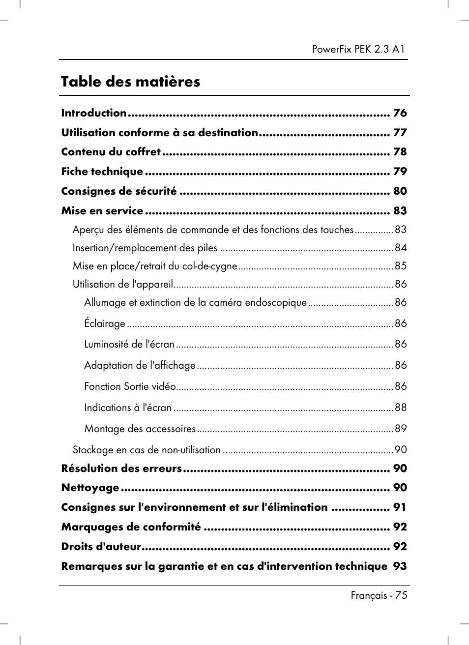 Powerfix PEK 2.3 A1 User Manual | Page 77 / 136