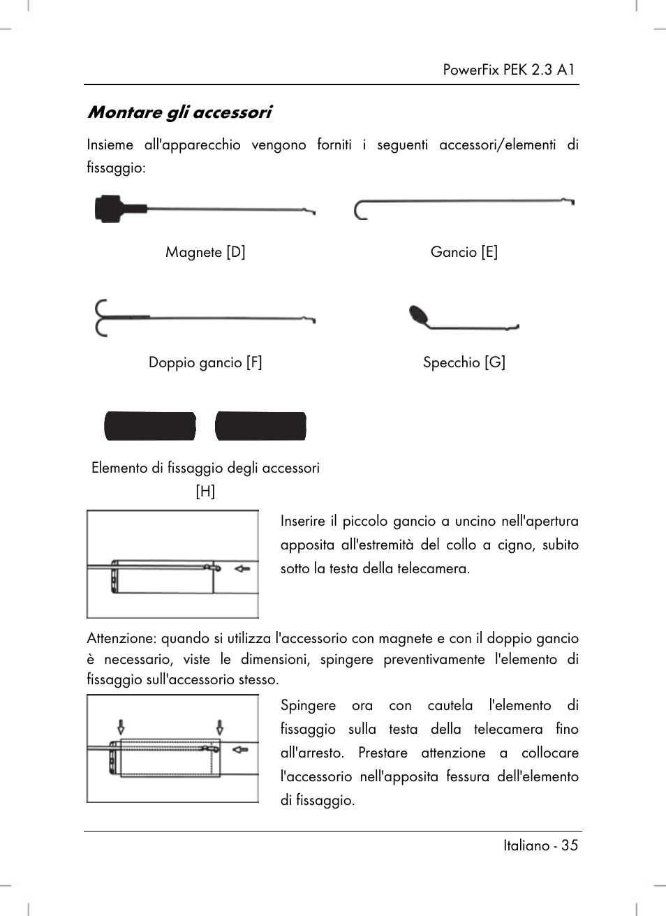 Montare gli accessori | Powerfix PEK 2.3 A1 User Manual | Page 37 / 98