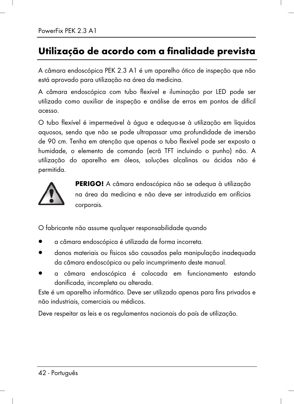 Utilização de acordo com a finalidade prevista | Powerfix PEK 2.3 A1 User Manual | Page 44 / 98