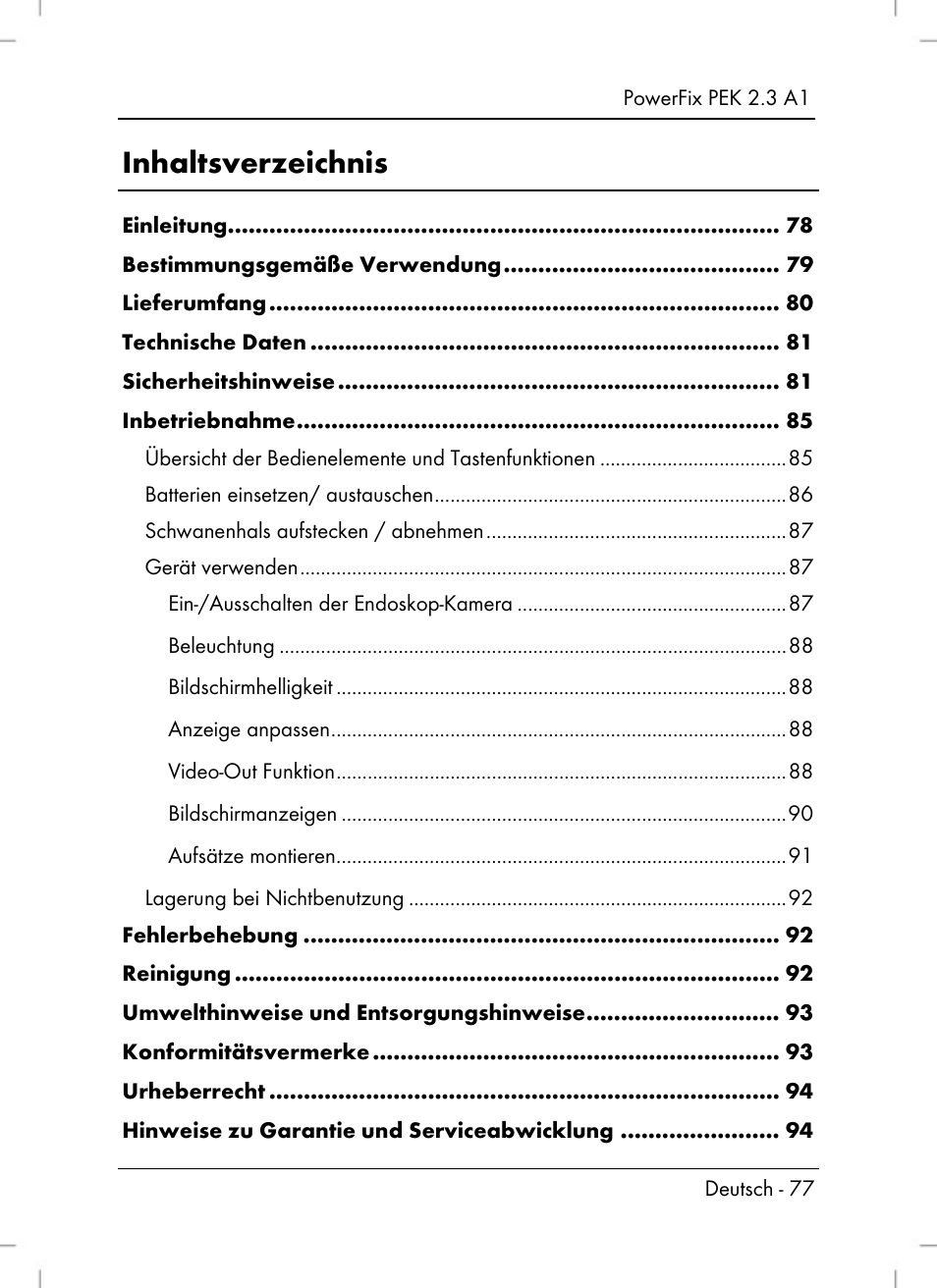 Powerfix PEK 2.3 A1 User Manual | Page 79 / 98