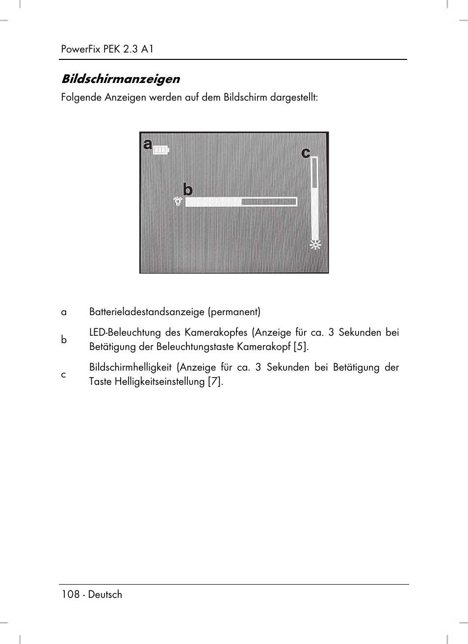 Bildschirmanzeigen | Powerfix PEK 2.3 A1 User Manual | Page 110 / 116