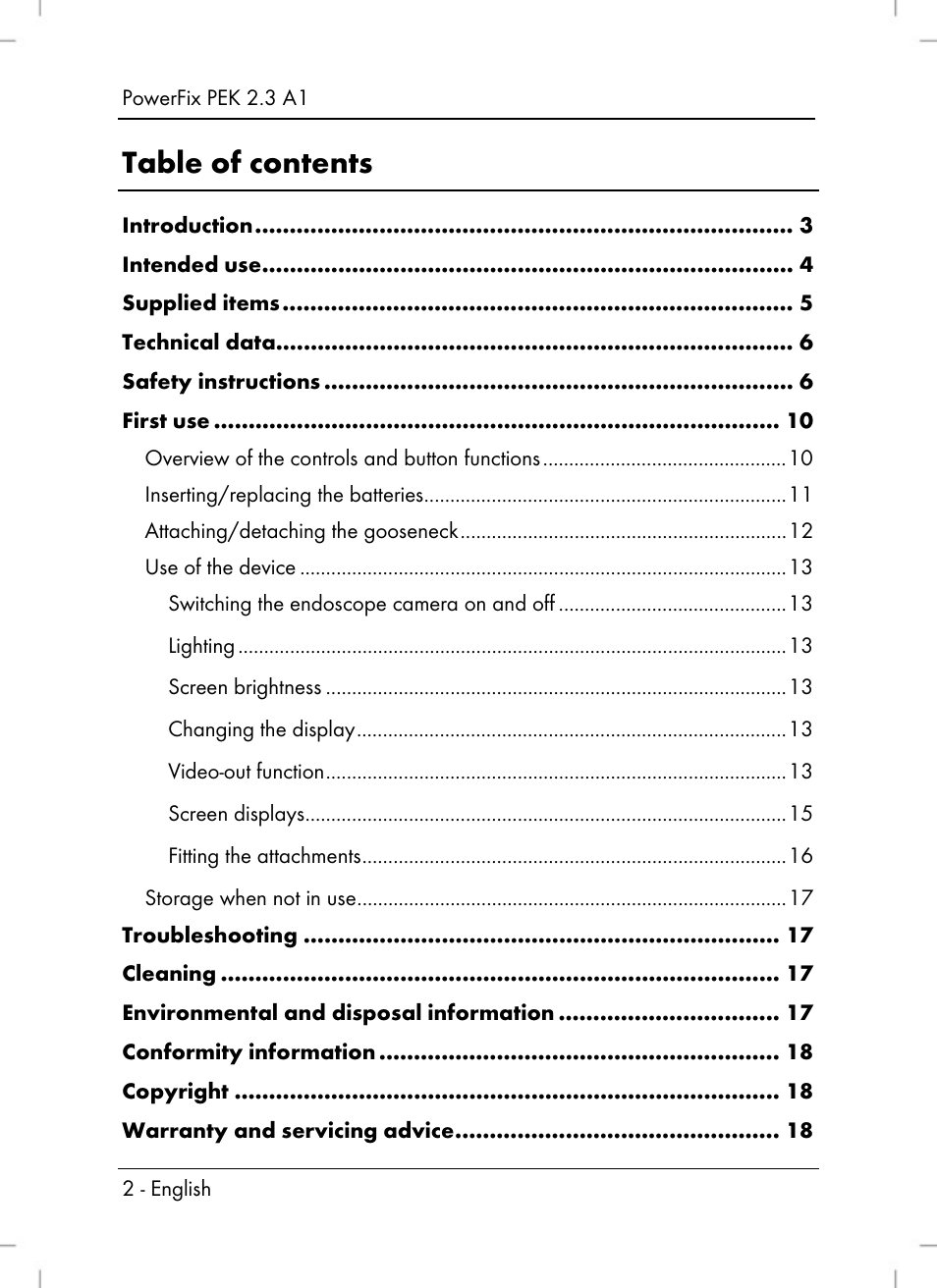 Powerfix PEK 2.3 A1 User Manual | Page 4 / 116