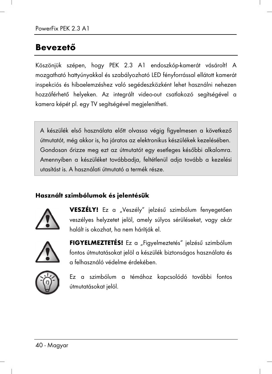 Bevezető | Powerfix PEK 2.3 A1 User Manual | Page 42 / 116