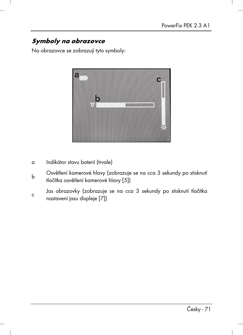 Symboly na obrazovce | Powerfix PEK 2.3 A1 User Manual | Page 73 / 116