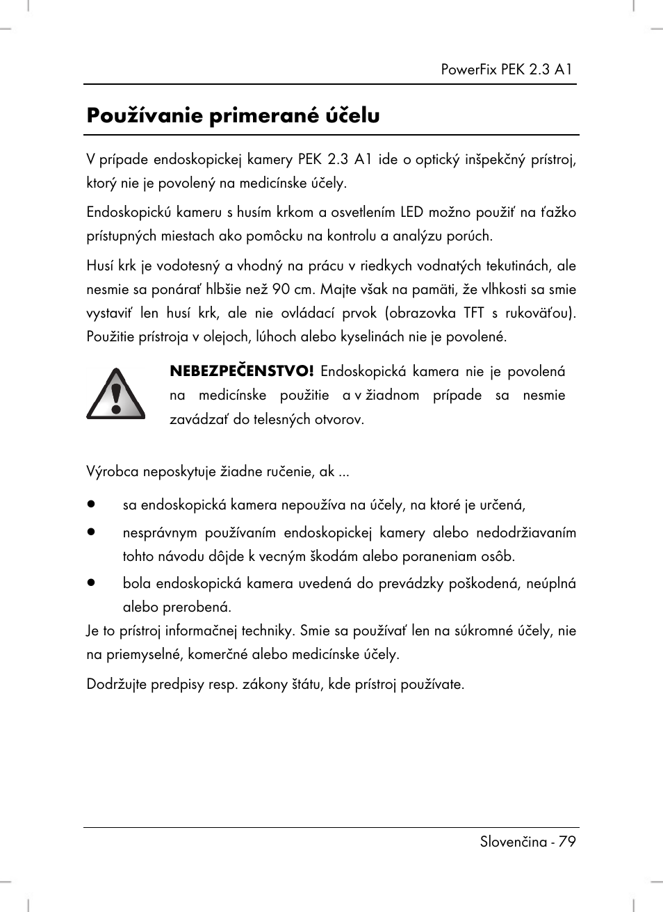Používanie primerané účelu | Powerfix PEK 2.3 A1 User Manual | Page 81 / 116