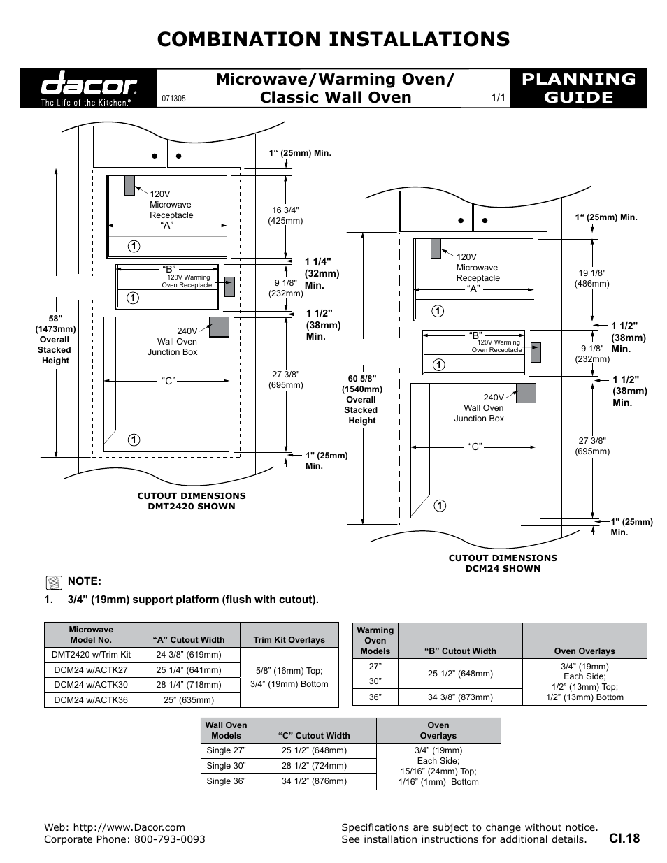 Dacor DCM24 w/ACTK36 User Manual | 1 page
