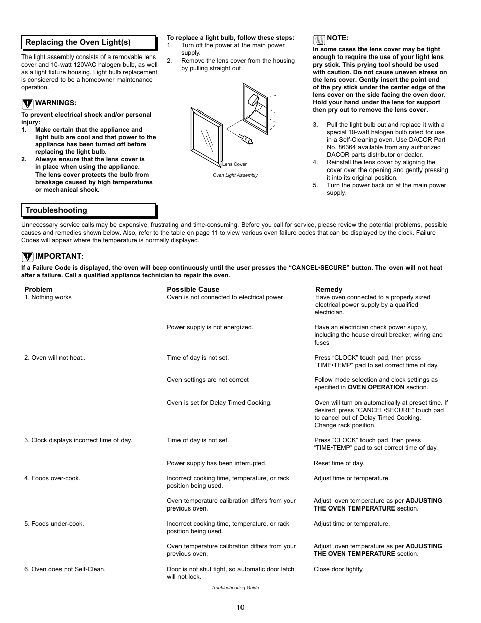 Dacor Wall Oven User Manual | Page 12 / 16