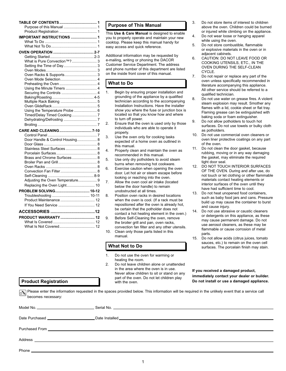 Dacor Wall Oven User Manual | Page 3 / 16