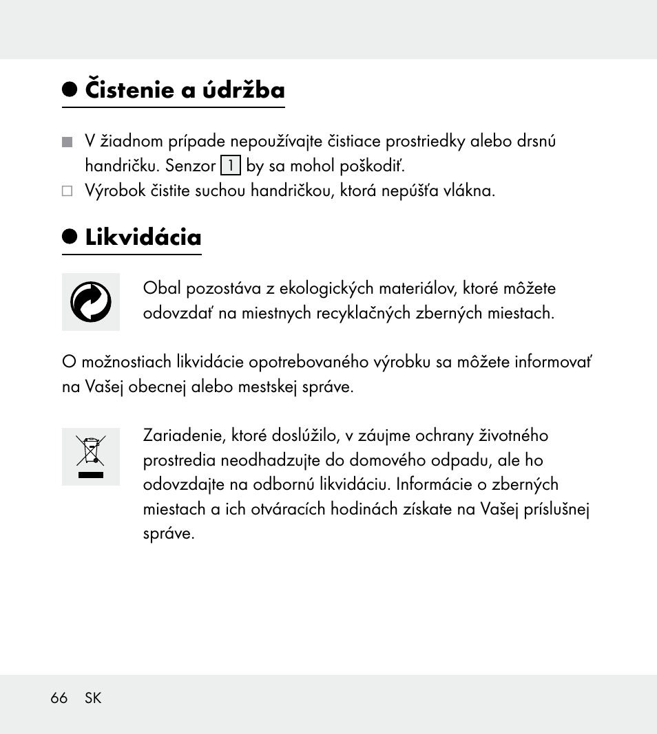 Čistenie a údržba, Likvidácia | Powerfix Z31712A/Z31712B Z31712C/Z31712D User Manual | Page 66 / 78