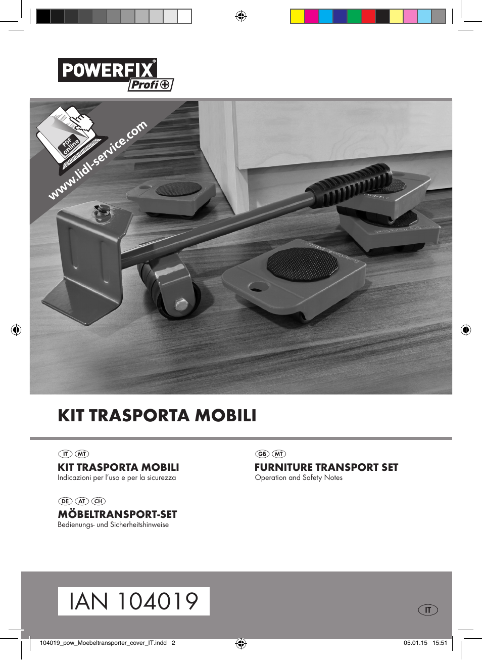 Powerfix FURNITURE TRANSPORT SET User Manual | 17 pages