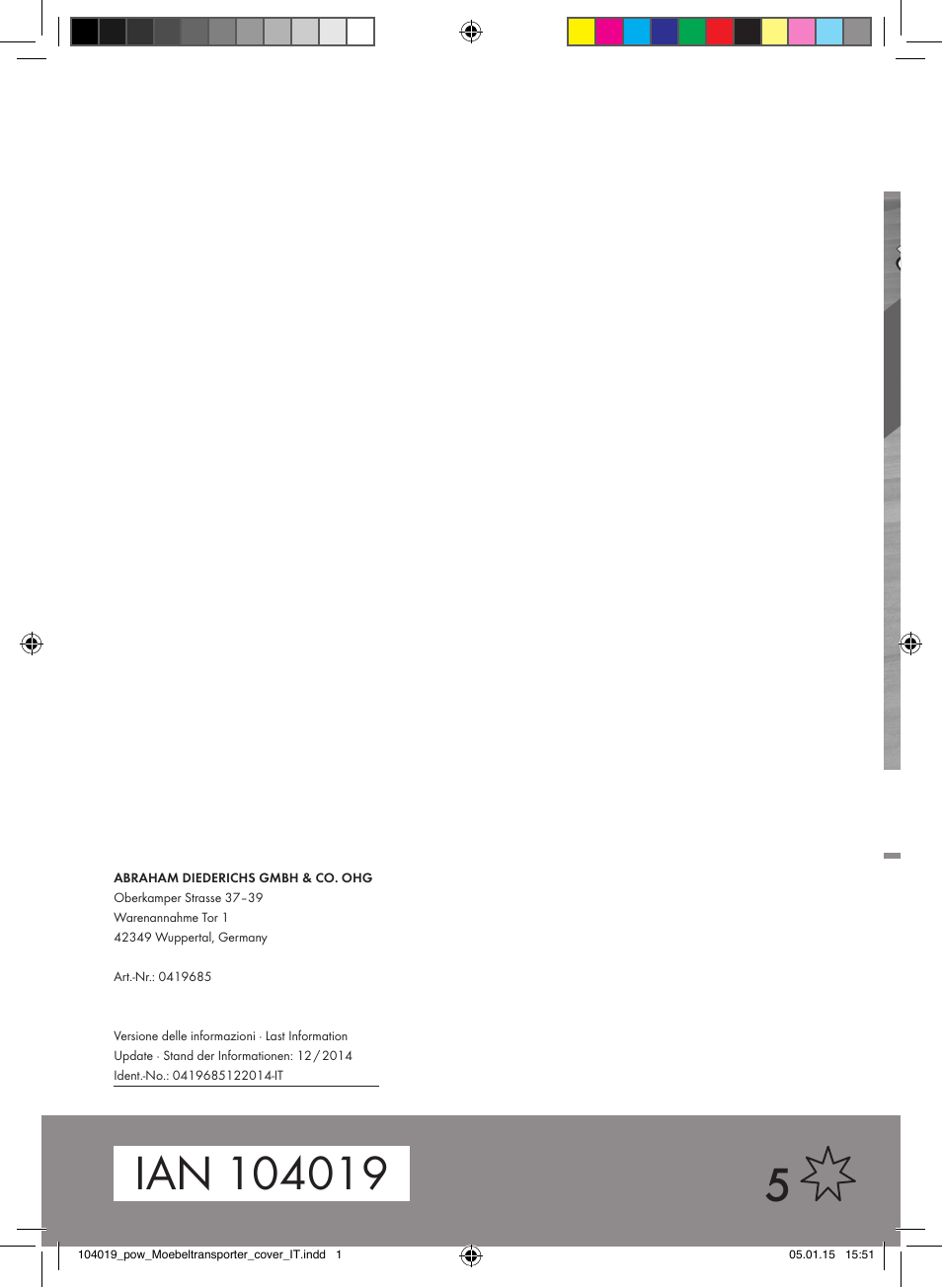 Powerfix FURNITURE TRANSPORT SET User Manual | Page 17 / 17
