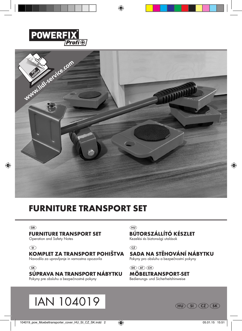 Powerfix FURNITURE TRANSPORT SET User Manual | 25 pages