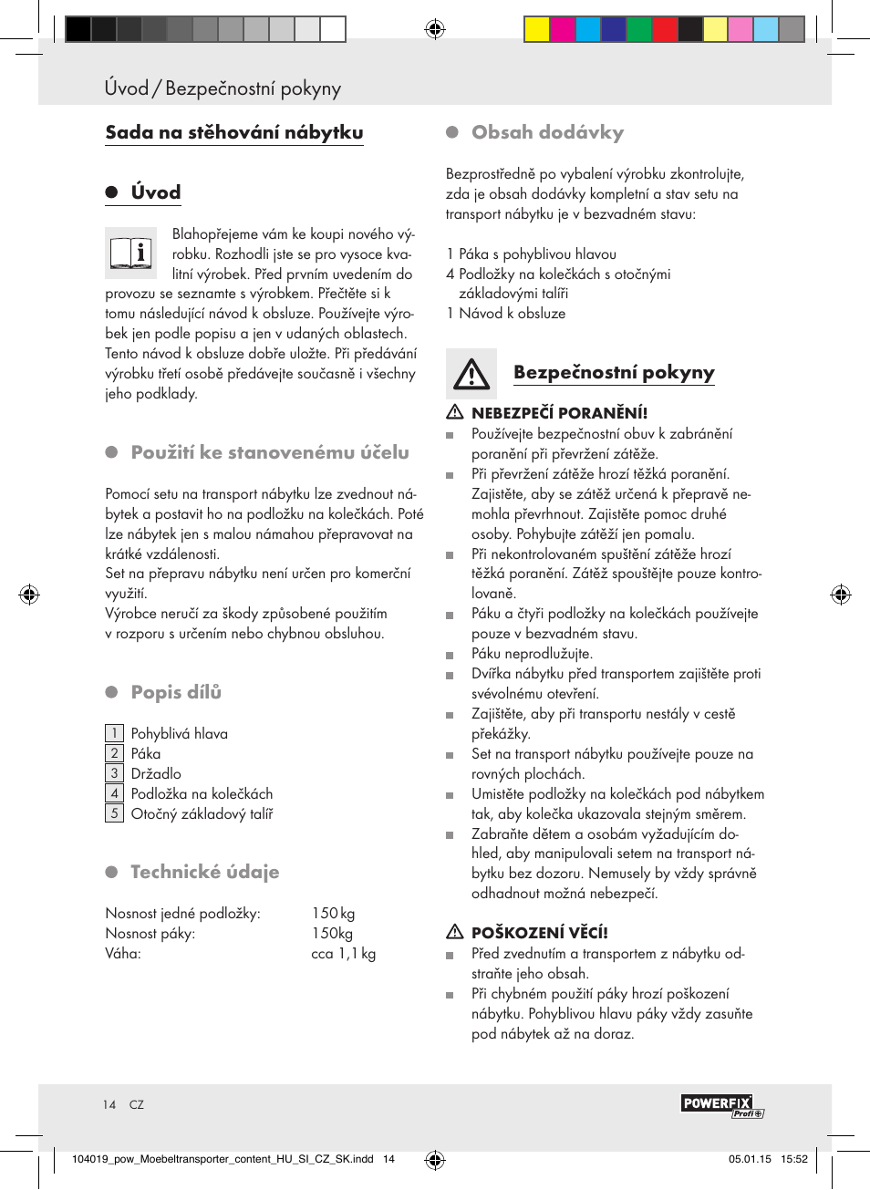 Powerfix FURNITURE TRANSPORT SET User Manual | Page 14 / 25