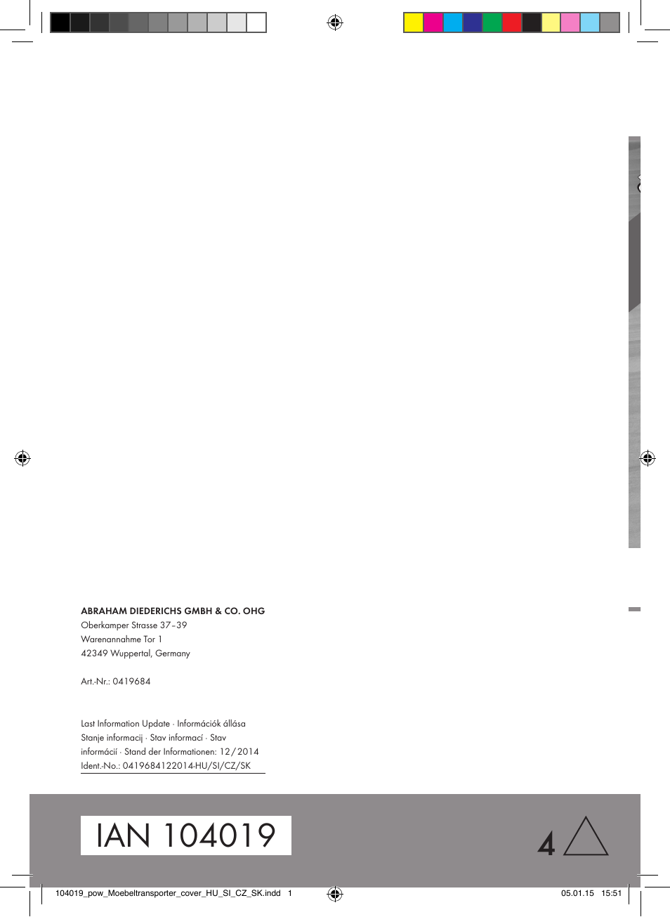 Powerfix FURNITURE TRANSPORT SET User Manual | Page 25 / 25