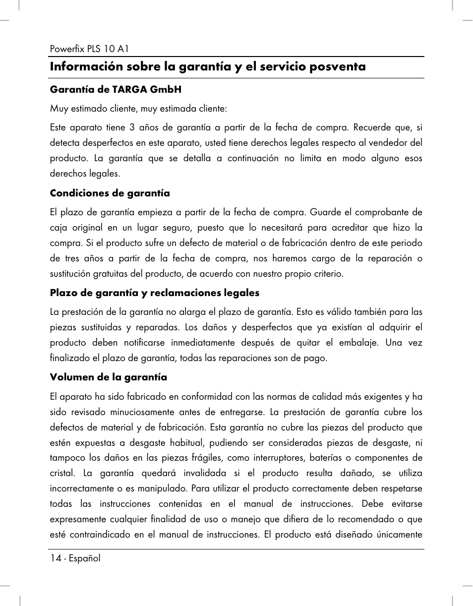 Powerfix PLS 10 A1 User Manual | Page 16 / 60