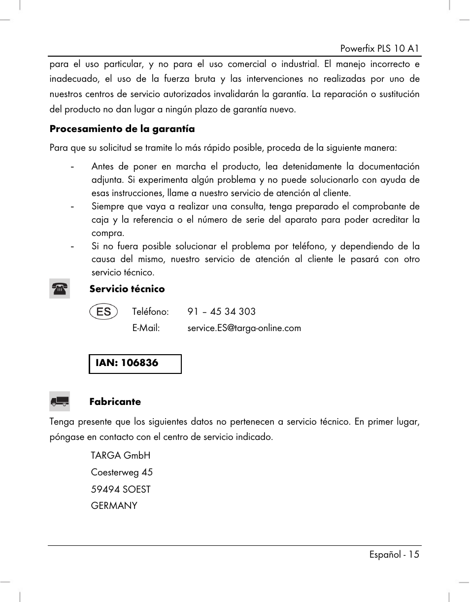 Powerfix PLS 10 A1 User Manual | Page 17 / 60