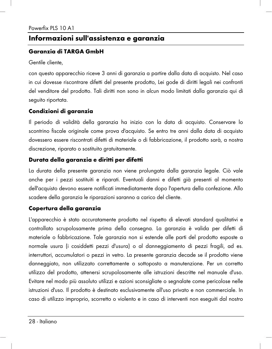 Informazioni sull'assistenza e garanzia | Powerfix PLS 10 A1 User Manual | Page 30 / 60