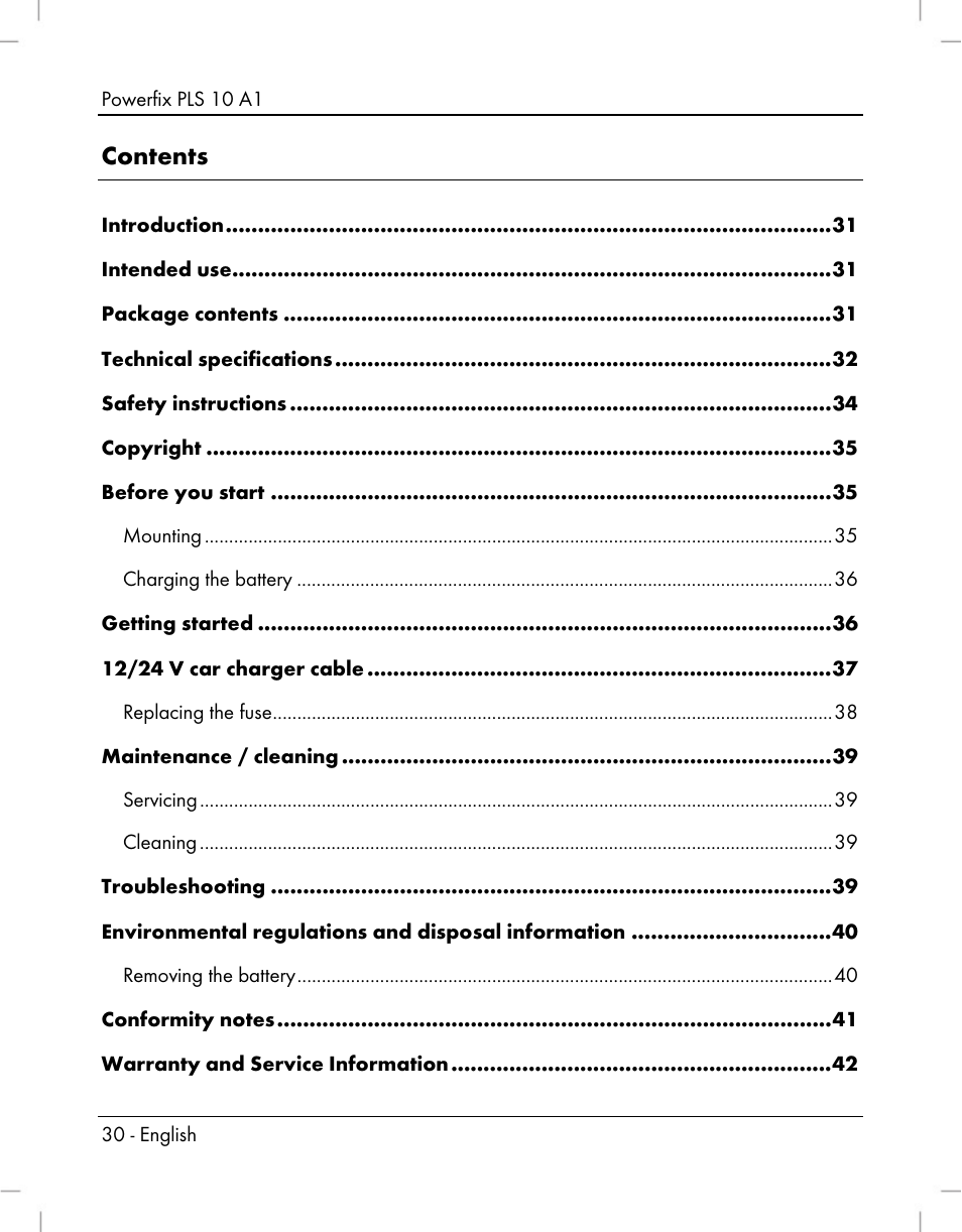 Powerfix PLS 10 A1 User Manual | Page 32 / 60