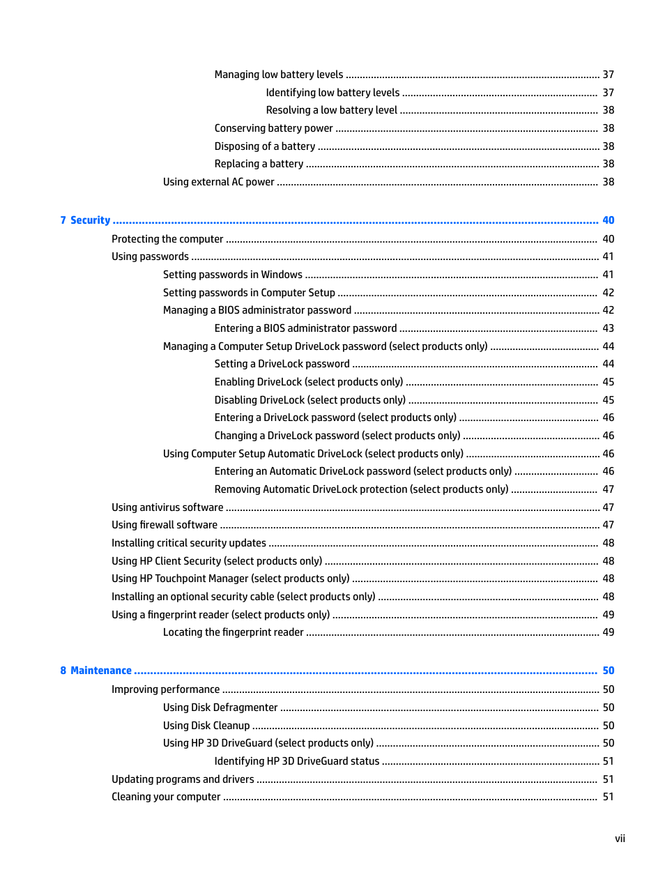 HP EliteBook 840 G3 User Manual | Page 7 / 81