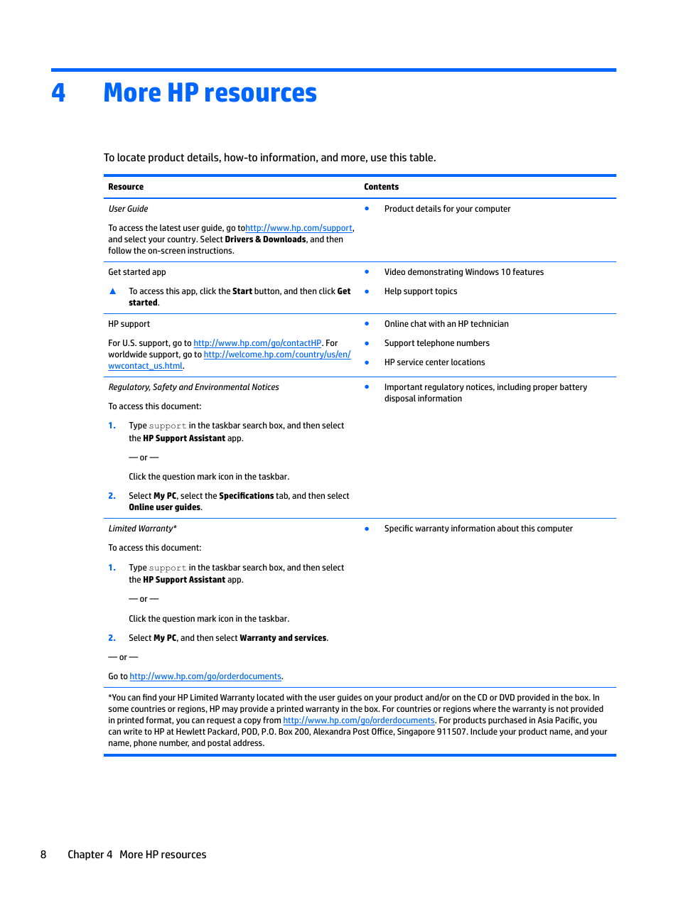 More hp resources, 4 more hp resources, 4more hp resources | HP EliteBook 840 G3 User Manual | Page 12 / 12