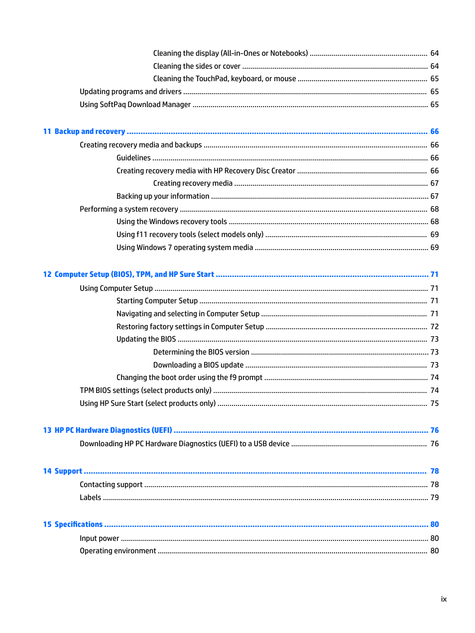 HP EliteBook 840 G3 User Manual | Page 9 / 100