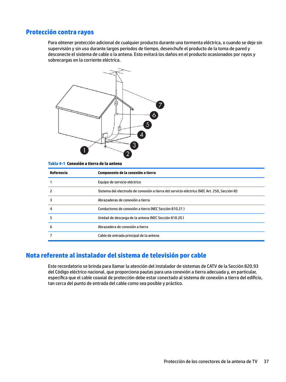 Protección contra rayos | HP EliteBook 840 G3 User Manual | Page 47 / 77