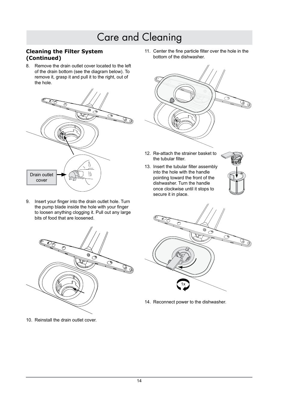 Care and cleaning | Dacor DDWF24S User Manual | Page 16 / 24