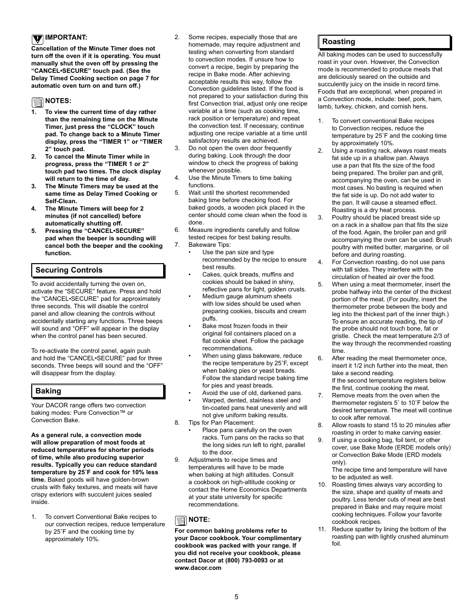 Dacor Epicure User Manual | Page 7 / 20