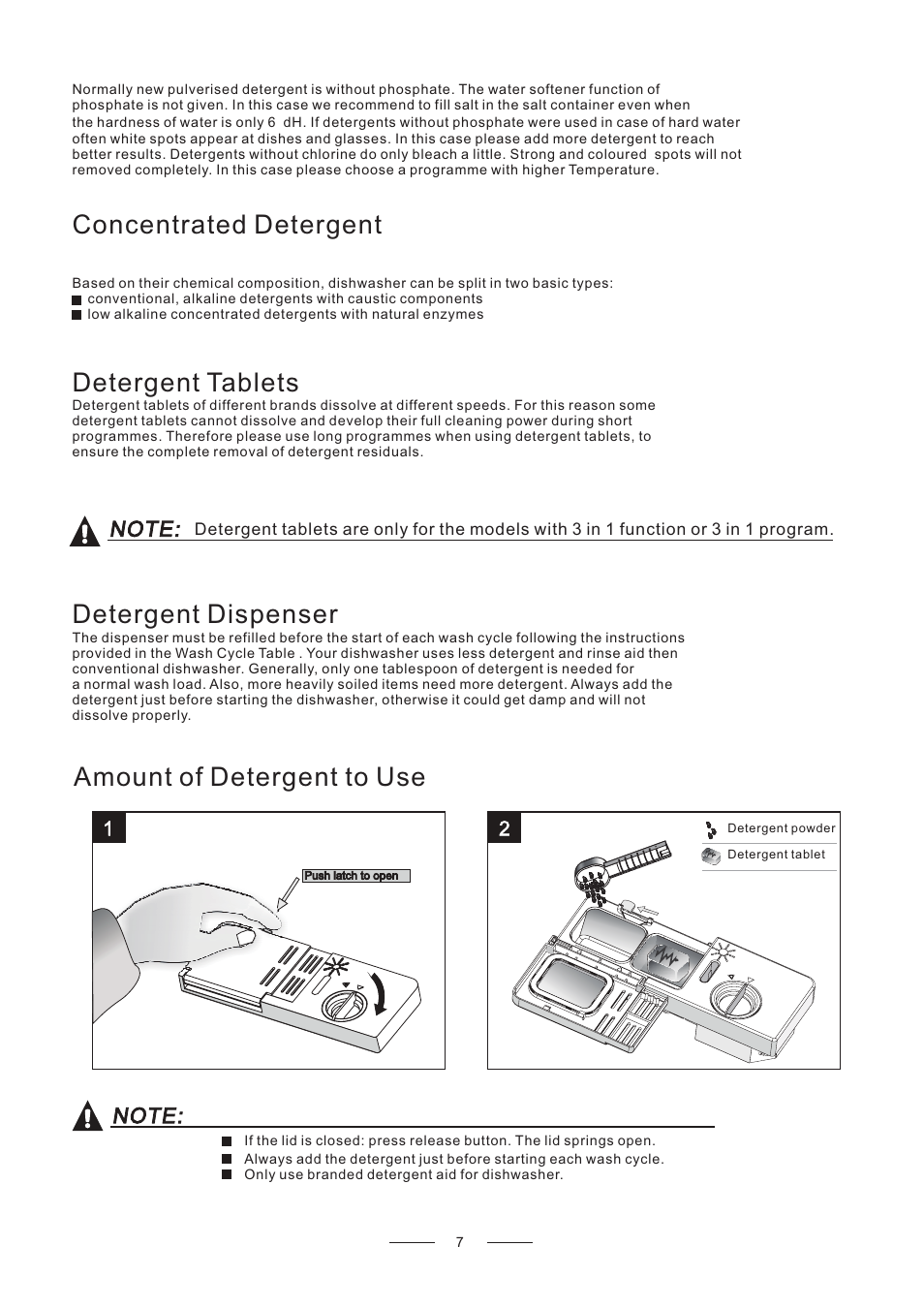 Amount of detergent to use | Candy CDCP 6/E-07 User Manual | Page 11 / 26