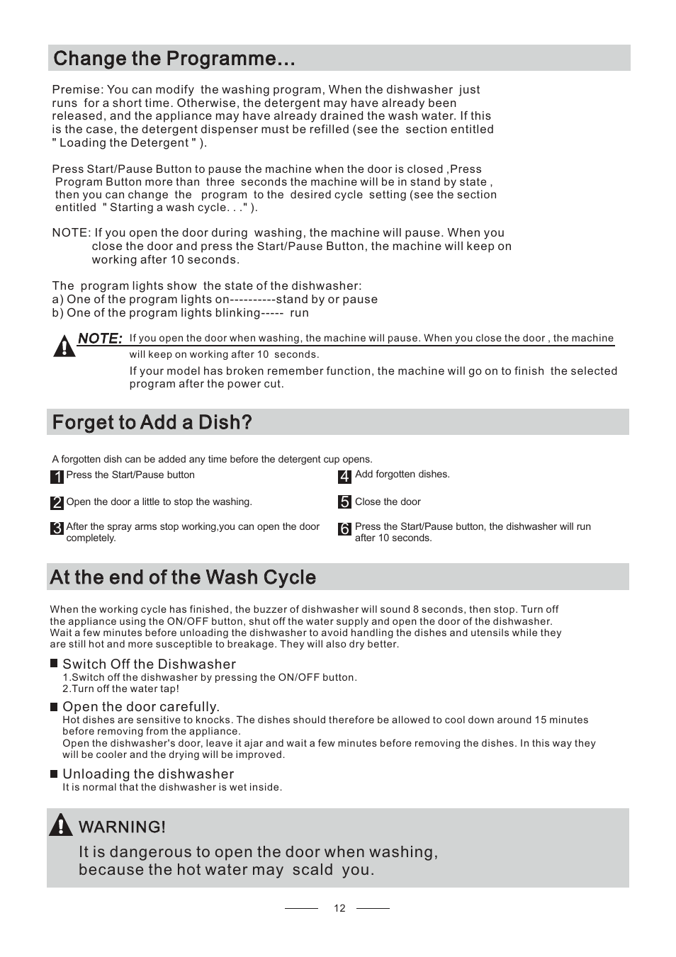 At the end of the wash cycle | Candy CDCP 6/E-07 User Manual | Page 16 / 26