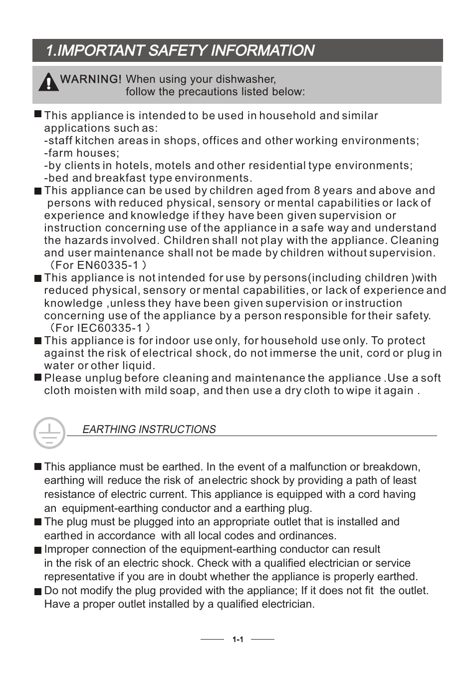 Important safety information | Candy CDCP 6/E-07 User Manual | Page 3 / 26