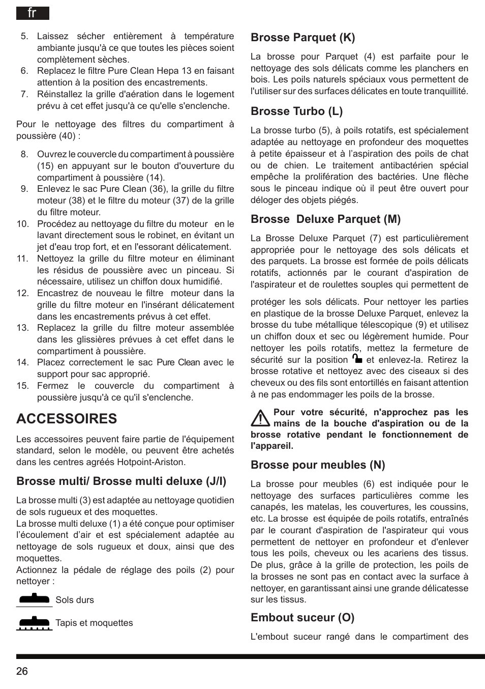 Accessoires | Hotpoint Ariston SL B10 BDB User Manual | Page 26 / 84