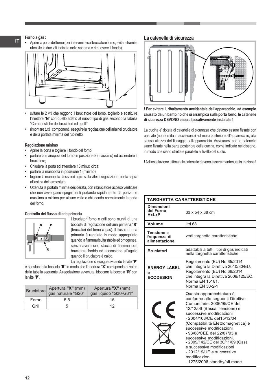 La catenella di sicurezza | Hotpoint Ariston CP97SG1 /HA S User Manual | Page 12 / 52