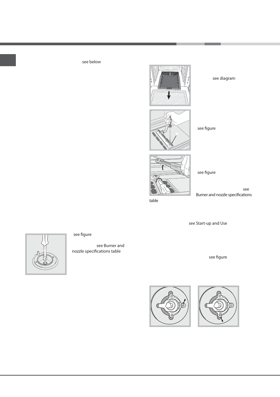 Adapting to different types of gas | Hotpoint Ariston CG65SG1 (W) IT/HA H User Manual | Page 18 / 72
