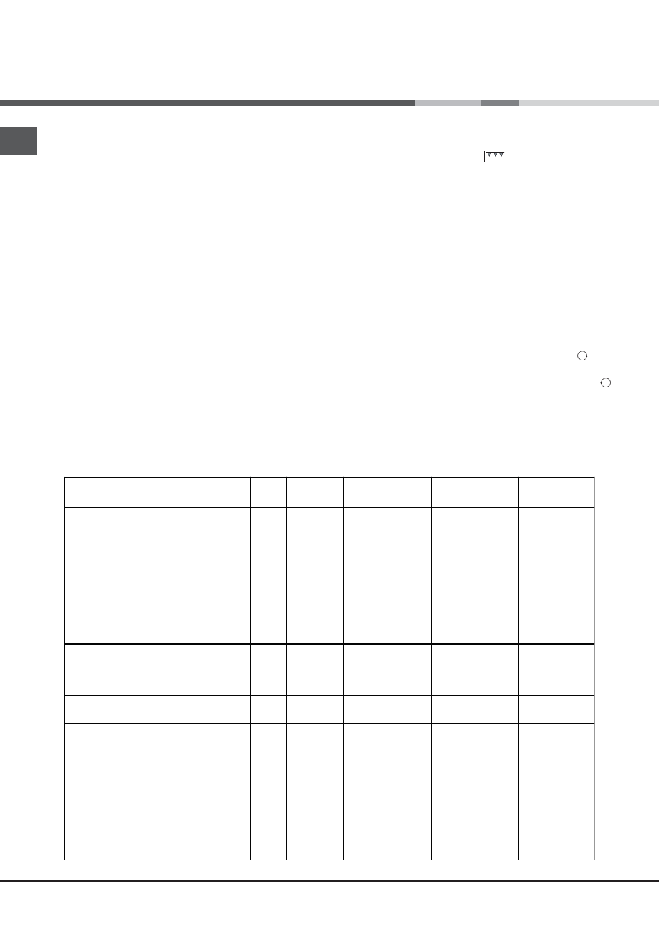 Oven cooking advice table | Hotpoint Ariston CG65SG1 (W) IT/HA H User Manual | Page 22 / 72