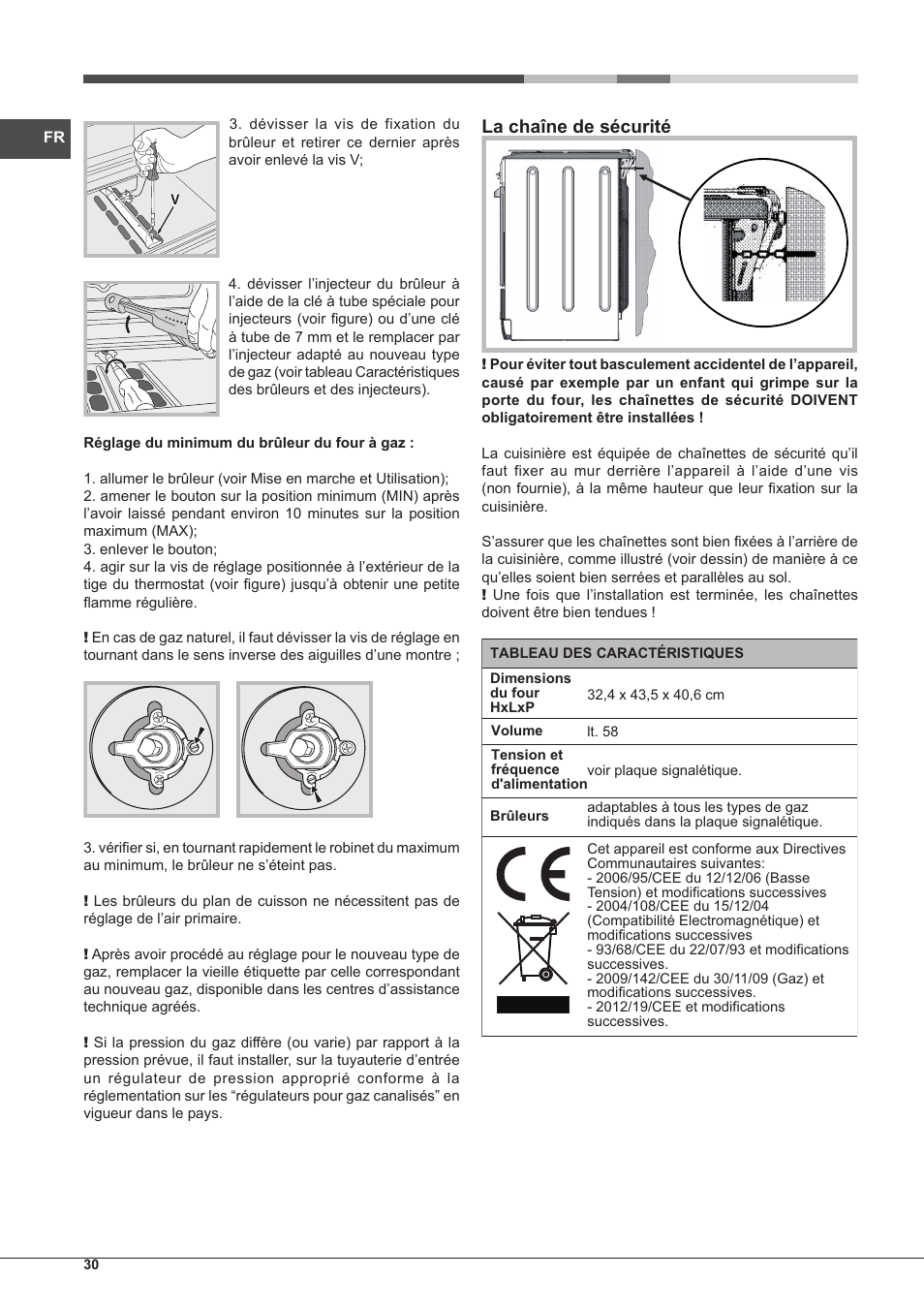 La chaîne de sécurité | Hotpoint Ariston CP65SG1 /HA S User Manual | Page 30 / 60