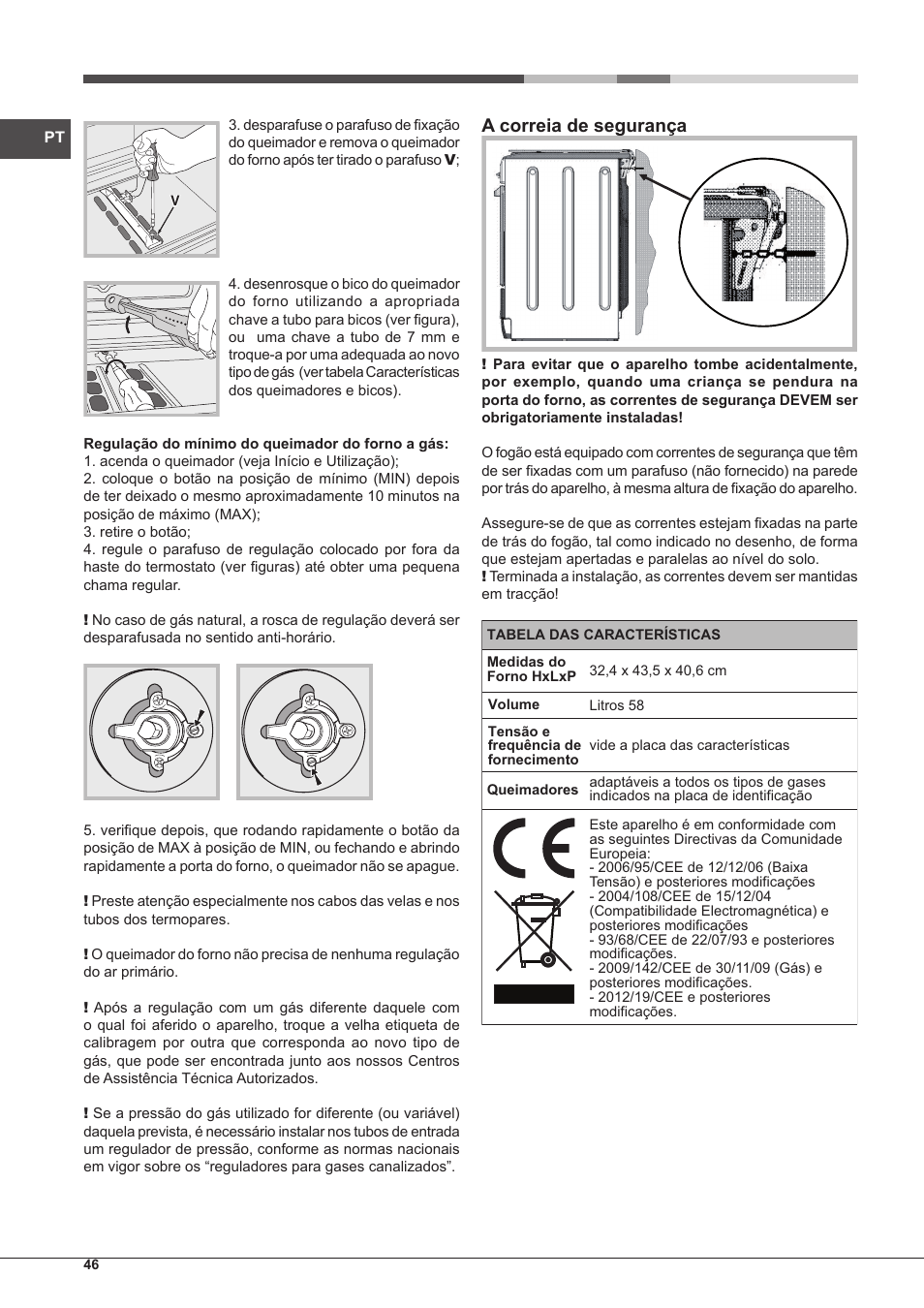 A correia de segurança | Hotpoint Ariston CP65SG1 /HA S User Manual | Page 46 / 60