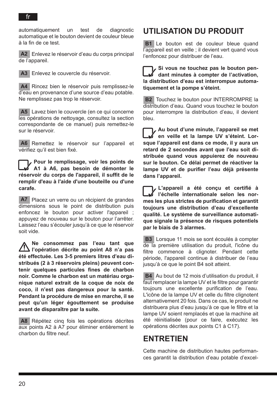 Utilisation du produit, Entretien | Hotpoint Ariston CT NTC IX2 User Manual | Page 18 / 61
