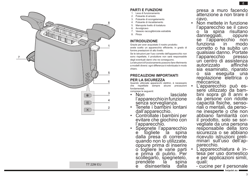 Hotpoint Ariston TT 22M DSL0 User Manual | Page 2 / 20