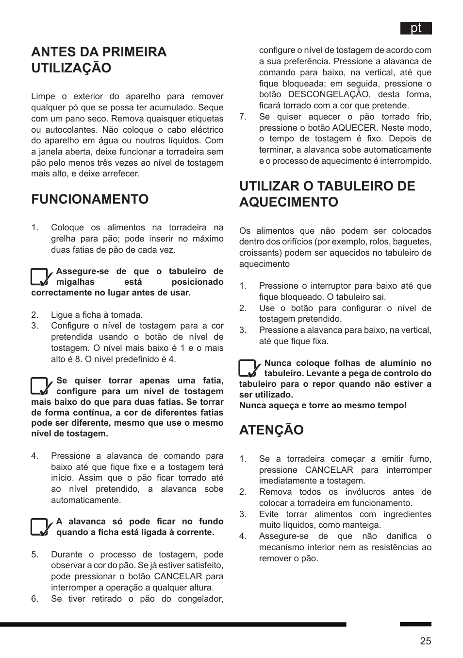 Pt antes da primeira utilização, Funcionamento, Utilizar o tabuleiro de aquecimento | Atenção | Hotpoint Ariston TT 12E AR0 User Manual | Page 29 / 38