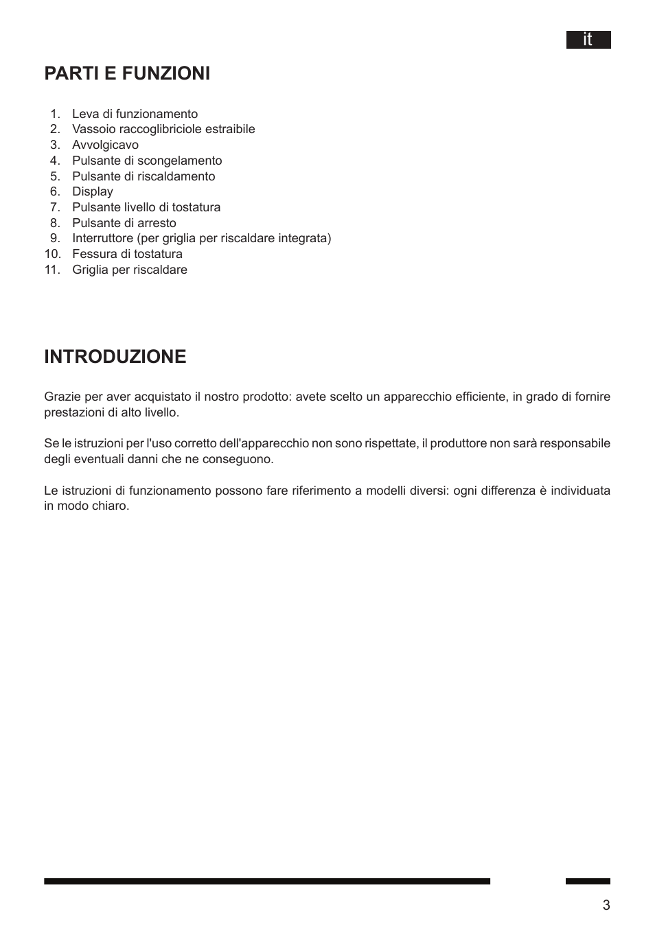 Parti e funzioni, Introduzione | Hotpoint Ariston TT 12E AR0 User Manual | Page 7 / 38