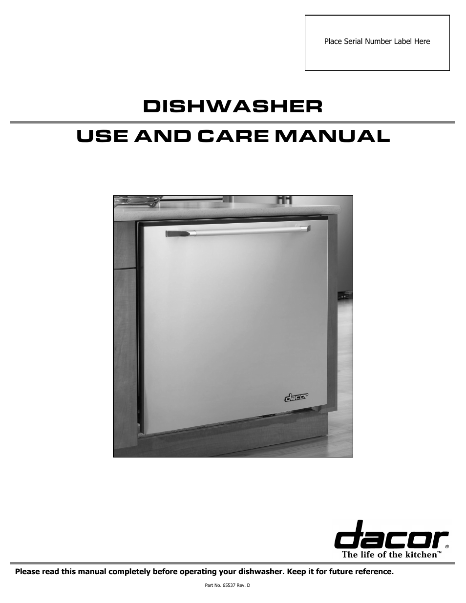 Dacor 65537 User Manual | 32 pages