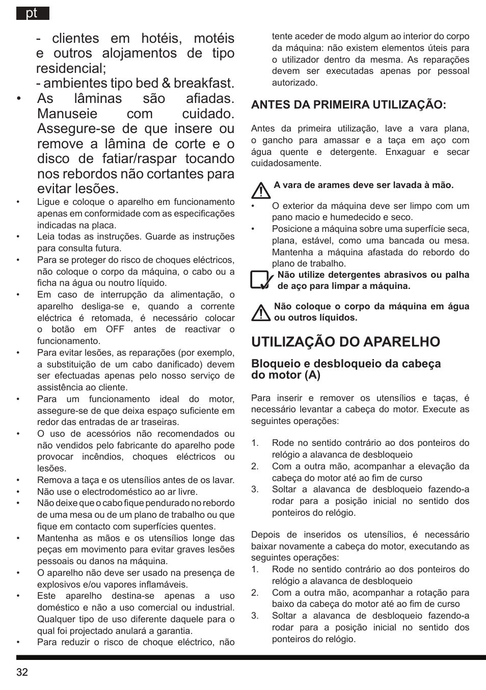 Utilização do aparelho | Hotpoint Ariston KM 040 AX0 User Manual | Page 32 / 52