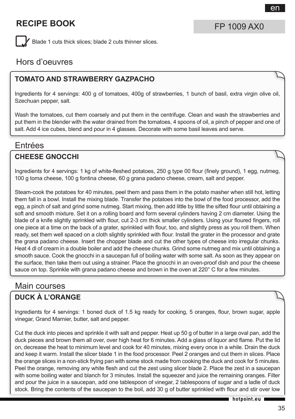 It en recipe book | Hotpoint Ariston FP 1005 AB0 User Manual | Page 35 / 148